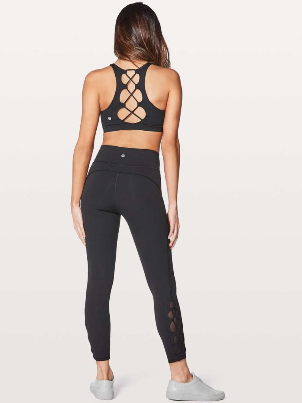 Lululemon Tied To It 7/8 Tight Leggings 6 Black Mesh W5ARIS - Picture 8 of 13